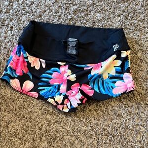 PINK Victoria's Secret Floral Athletic Shorts - Black, Pink, Blue